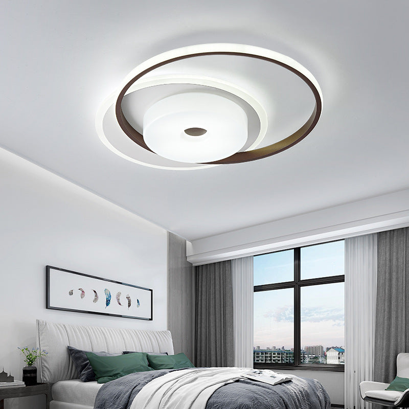 16’/19.5’ Modern Led Flush Ceiling Light - White Acrylic Bedroom Fixture