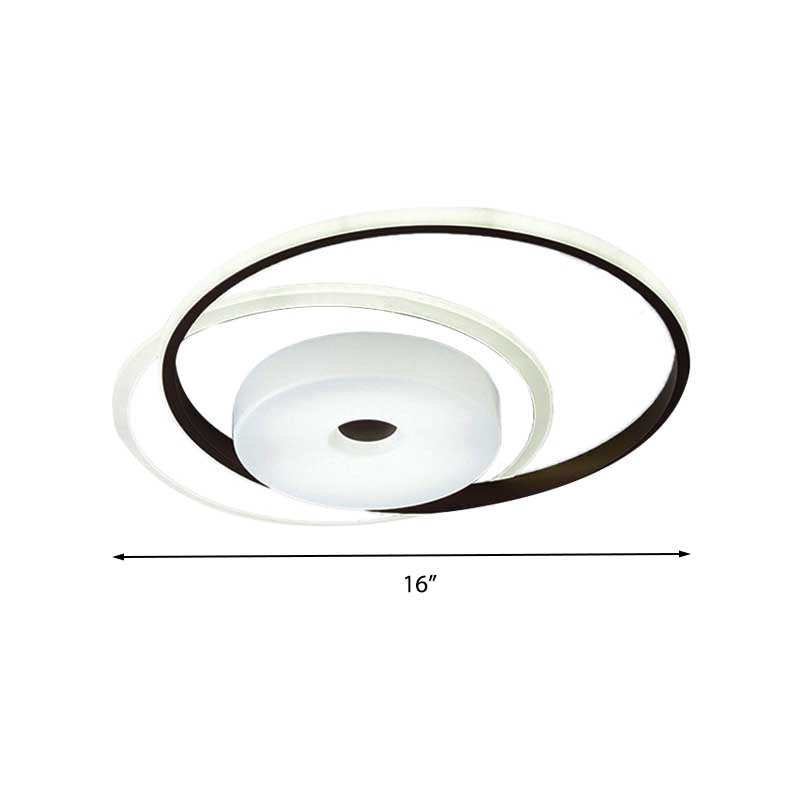 16’/19.5’ Modern Led Flush Ceiling Light - White Acrylic Bedroom Fixture