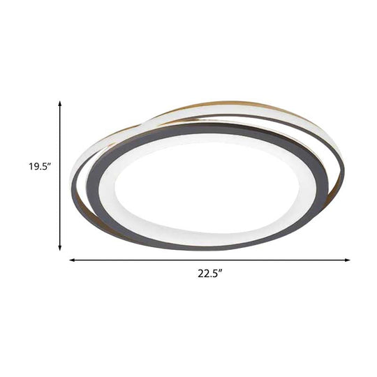 Ultra Thin 16’/19.5’ Acrylic Led Flush Ceiling Light - Grey Bedroom Mount Fixture Warm/White