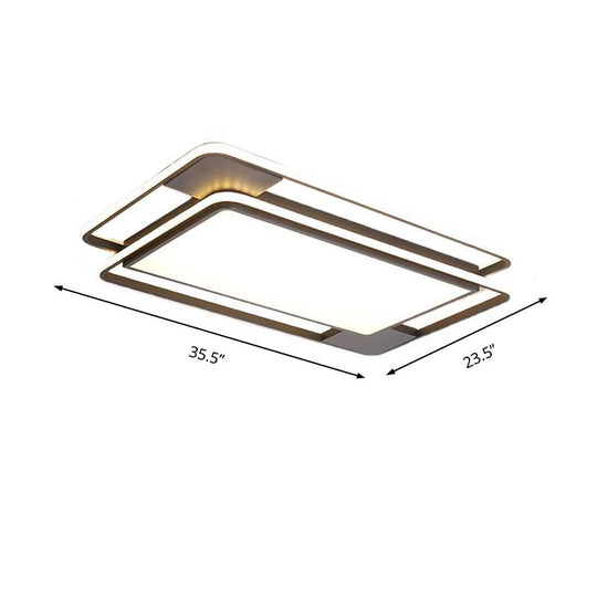 Modern Acrylic Led Flushmount Lighting - Rhombus/Rectangular Shape 16’/19.5’/35.5’ Width
