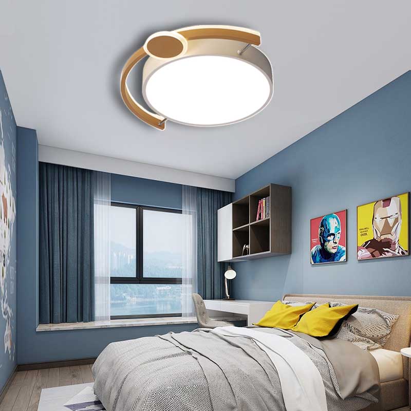Sleek 16/19.5 Wide Led Flush Ceiling Light In Metallic Black/Gold For Bedroom White Gold / 16