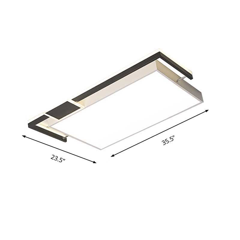 Modernist Black/Gold Led Flush Mount Lamp - 16’/19.5’/35.5’ Wide Iron Ceiling Fixture For