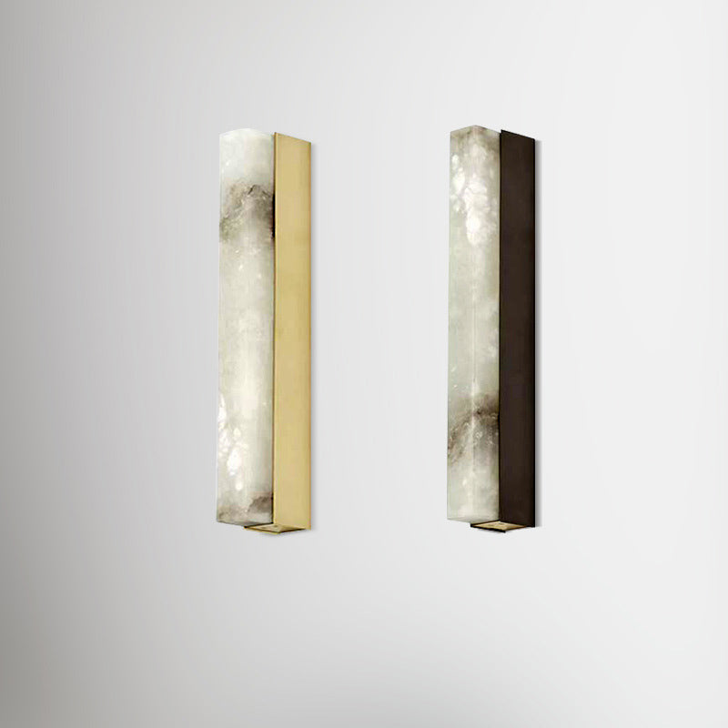 Led Wall Lighting Simplicity: Rectangular Mica Living Room Sconce