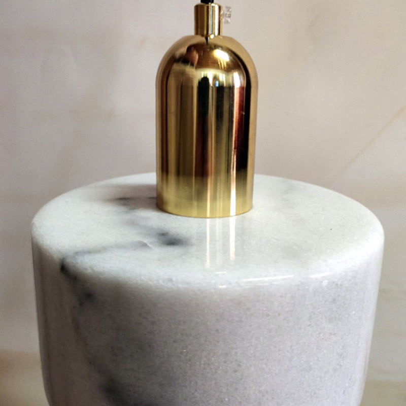 Minimalistic Marble Ceiling Light- 1-Light White Pendant For Bedroom