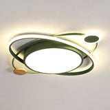 Macaron Led Orbit Flush Mount Lighting For Kids Bedroom Ceiling - Metallic Color