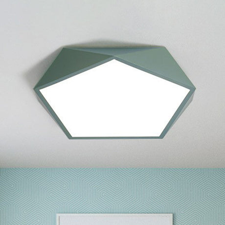 Ultrathin Acrylic Led Flush Ceiling Light Fixture - Ideal For Kids Bedroom Green / Small Warm