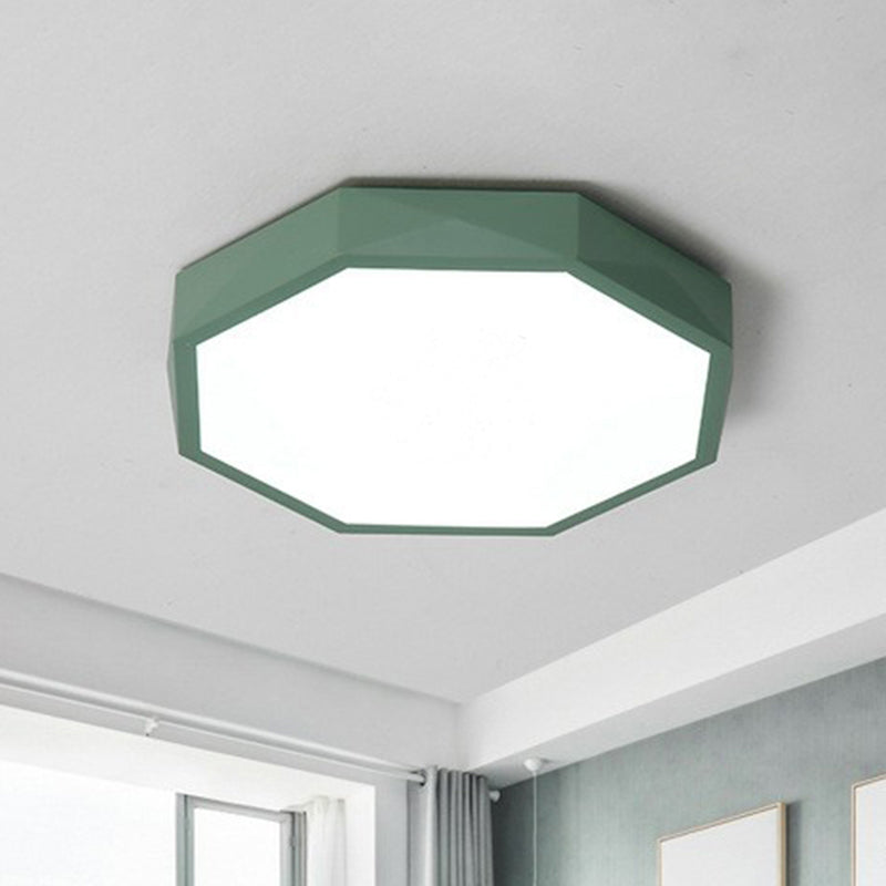 Sleek Octagon Led Flush Mount Lighting Fixture For Bedrooms