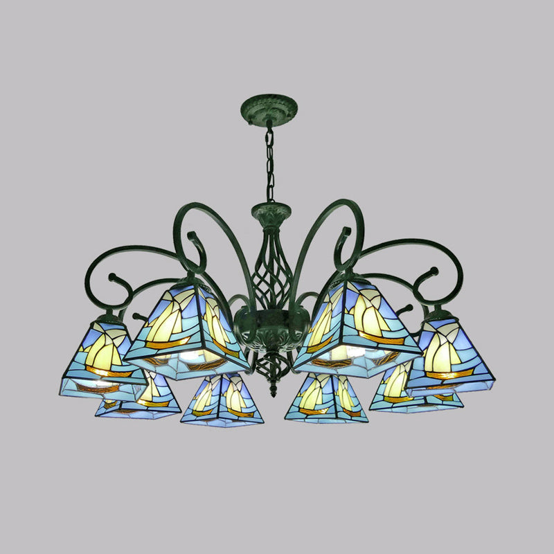 Stained Glass Chandelier Pendant For Traditional Dining Rooms 8 / Blue