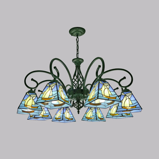 Stained Glass Chandelier Pendant For Traditional Dining Rooms 8 / Blue