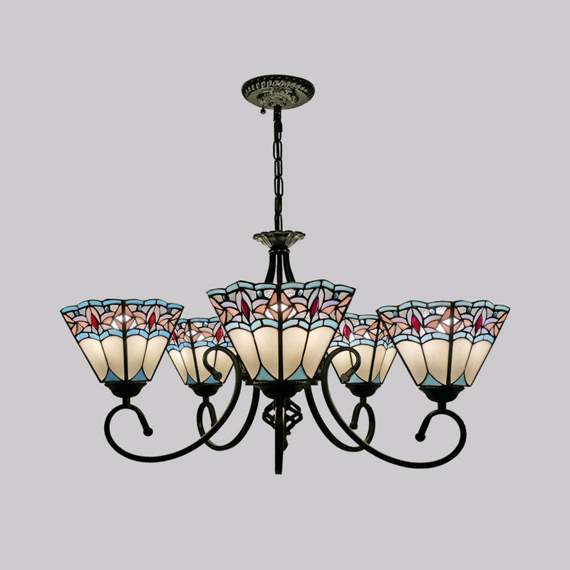 Stained Glass Chandelier Pendant For Traditional Dining Rooms 5 / White
