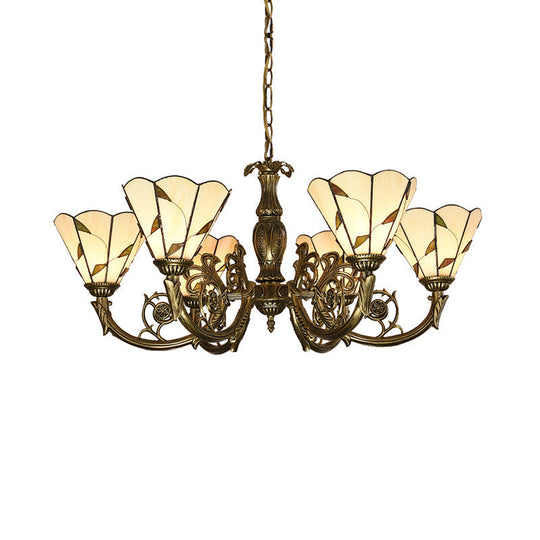 Classic Hand Cut Glass Beige Pendant Chandelier With Scalloped Edge

Note: Its Important To Include