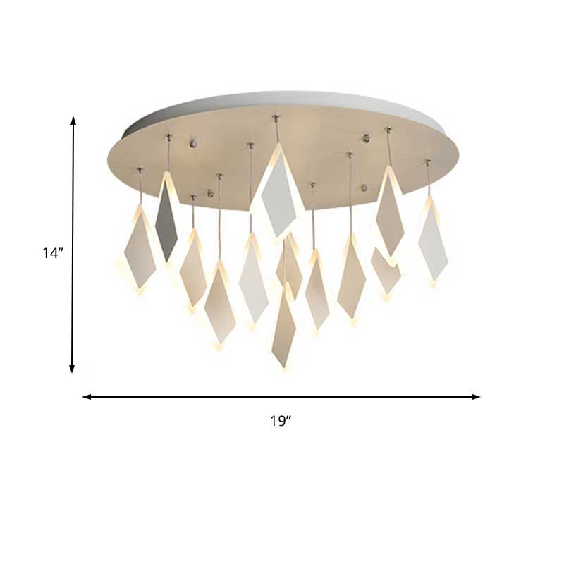Contemporary Led Acrylic Flush Mount Bedroom Ceiling Light - Warm/White 19/27/31.5 Wide