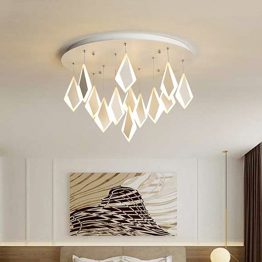 Contemporary Led Acrylic Flush Mount Bedroom Ceiling Light - Warm/White 19/27/31.5 Wide White / 19