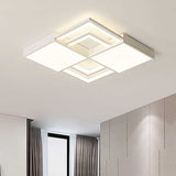 Modern White Square Led Acrylic Flush Mount Ceiling Light / 16.5