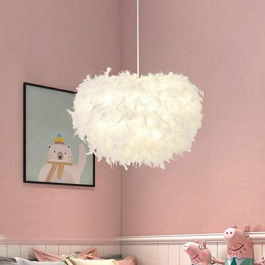 White Minimalistic Hemisphere Pendant Light For Living Room