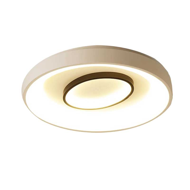 Nordic Led Flush Mount Ceiling Lamp - 16’/19.5’ Dia Acrylic Shade White Round Design Warm/White