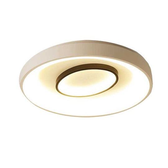 Nordic Led Flush Mount Ceiling Lamp - 16’/19.5’ Dia Acrylic Shade White Round Design Warm/White