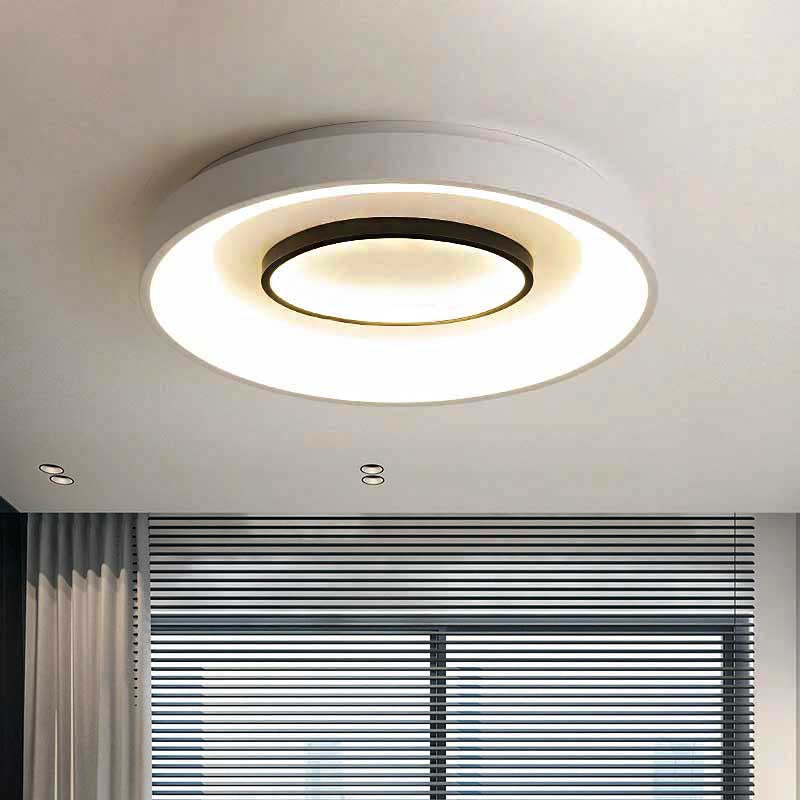 Nordic Led Flush Mount Ceiling Lamp - 16’/19.5’ Dia Acrylic Shade White Round Design Warm/White