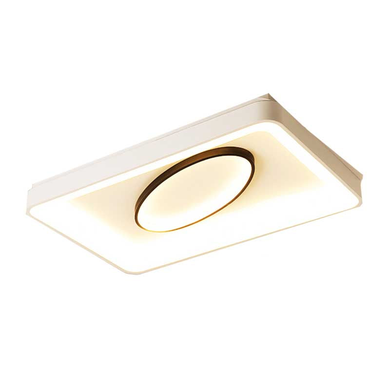 Nordic Metal Led Flush Mount Light - Bedroom Square/Rectangle & Oval Design 16’/19.5’/35.5’