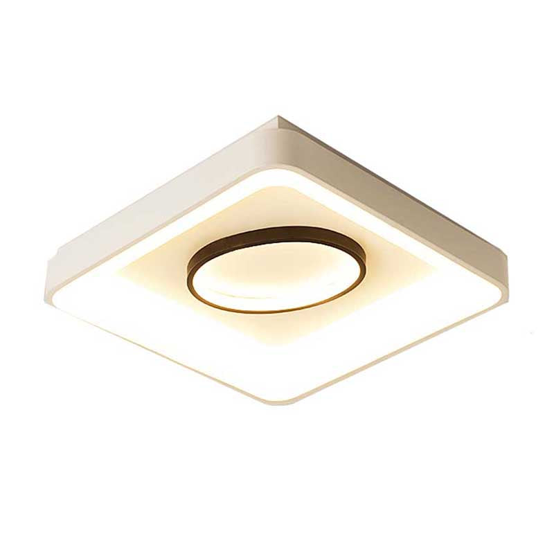 Nordic Metal Led Flush Mount Light - Bedroom Square/Rectangle & Oval Design 16/19.5/35.5 Wide