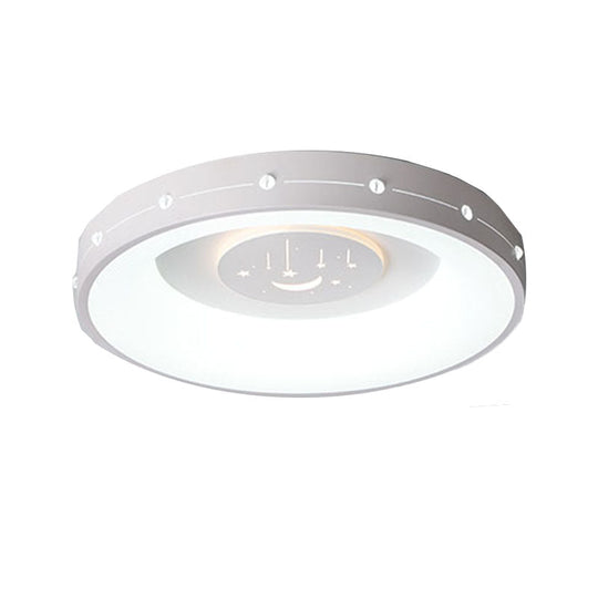 Nordic Led Flush Mount Ceiling Light: 16’/19.5’ Round Curved Design Warm/White Light For Bedroom