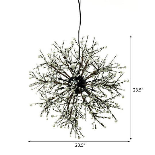 Dendritic Led Chandelier Lamp - 23.5/31.5 Wide Metal Black Ceiling Pendant Light With