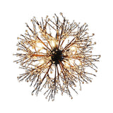Dendritic Led Chandelier Lamp - 23.5/31.5 Wide Metal Black Ceiling Pendant Light With