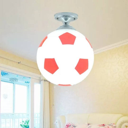 Soccer Shape Boys Bedroom Ceiling Light Fixture - Acrylic Sport Style Mount