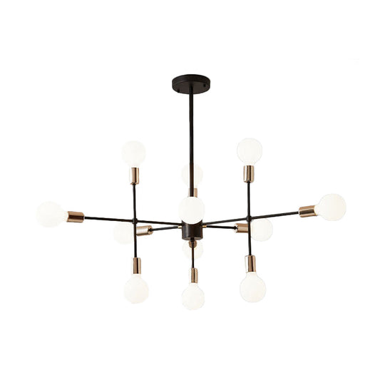 Modern Starburst Milk White Glass Chandelier With 12/15/18 Lights For Bedroom Black Pendant Lighting