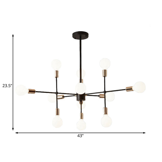 Modern Starburst Milk White Glass Chandelier With 12/15/18 Lights For Bedroom Black Pendant Lighting