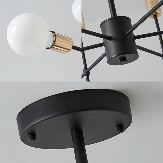 Modern Starburst Milk White Glass Chandelier With 12/15/18 Lights For Bedroom Black Pendant Lighting