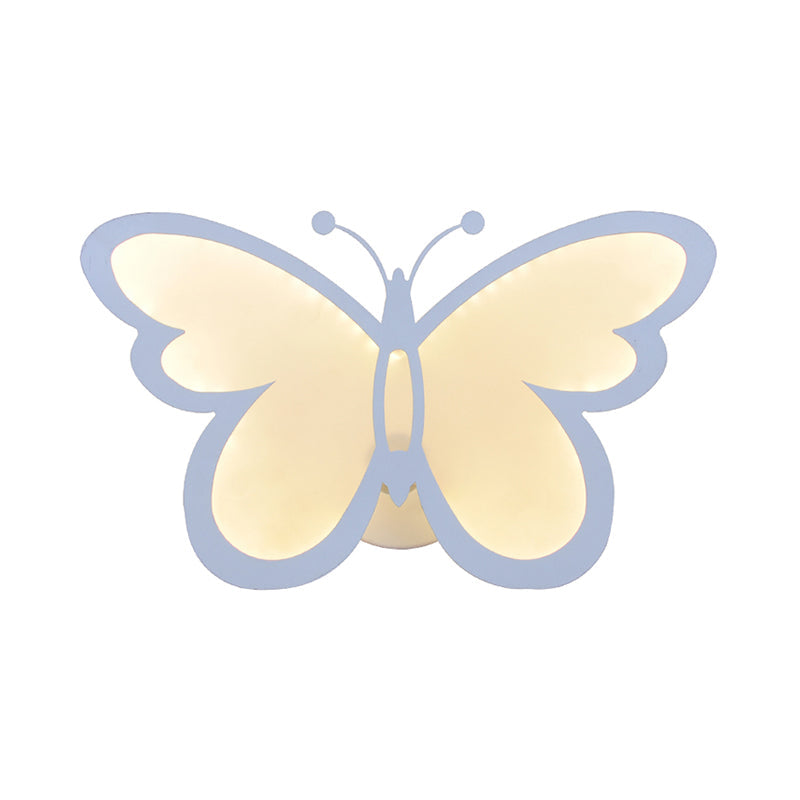 Contemporary Led Butterfly Wall Mounted Night Lamp - Modern 1/3 Lights Sconce White Acrylic