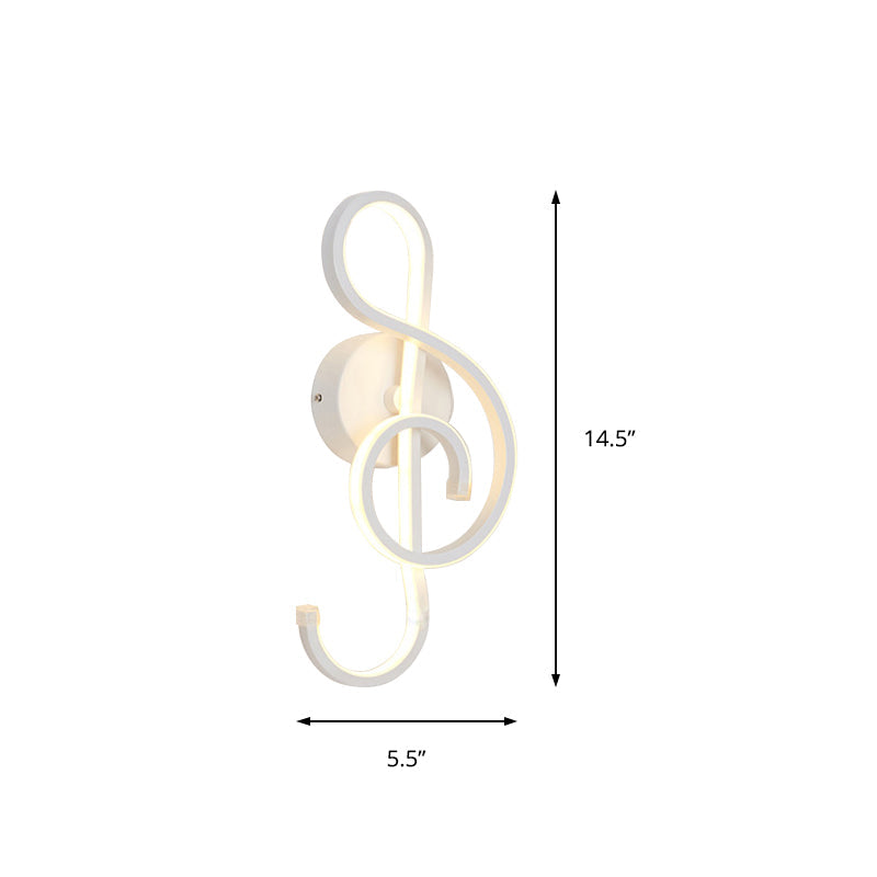 Modern Rhythm Shaped Bedroom Wall Sconce With Acrylic Led - Black/White Mount As Lamp Choose