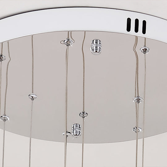 Hollowed Ball Silver Ceiling Lamp With 10 Metallic Bulbs - Artistic Staircase Suspension Light