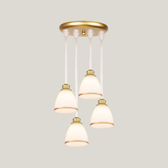 Suspension d'escalier géométrique contemporaine en verre - Suspension multi-lumières