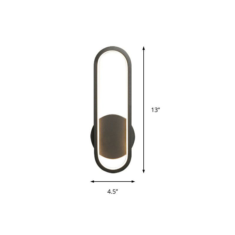 Minimal Acrylic Led Wall Sconce - Black/White Living Room Lighting White/Warm Light