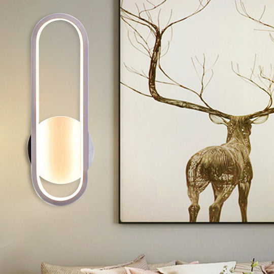 Minimal Acrylic Led Wall Sconce - Black/White Living Room Lighting White/Warm Light