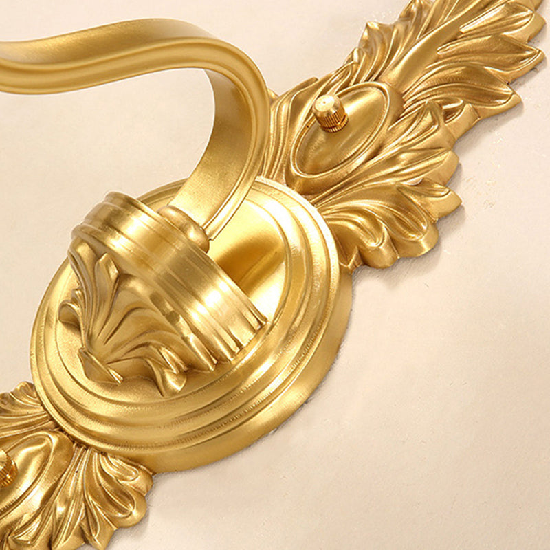 Simplicity Single Corridor Wall Light - Handblown Glass Scalloped Bell Lamp With Crystal Draping In