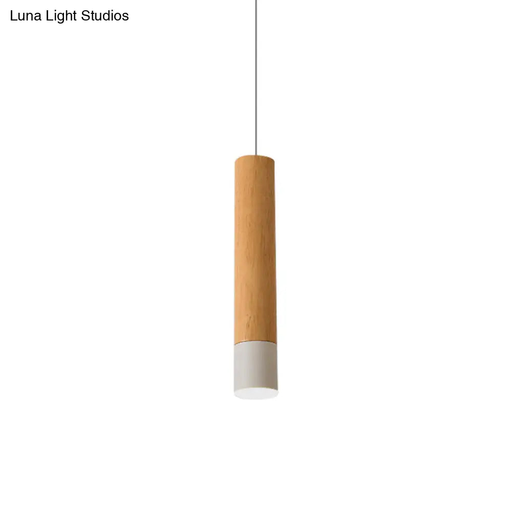 22.5/26/30 Modern Wooden Study Room Led Pendant Light With Warm/White Options White / 22.5
