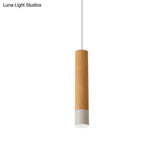 22.5/26/30 Modern Wooden Study Room Led Pendant Light With Warm/White Options White / 22.5