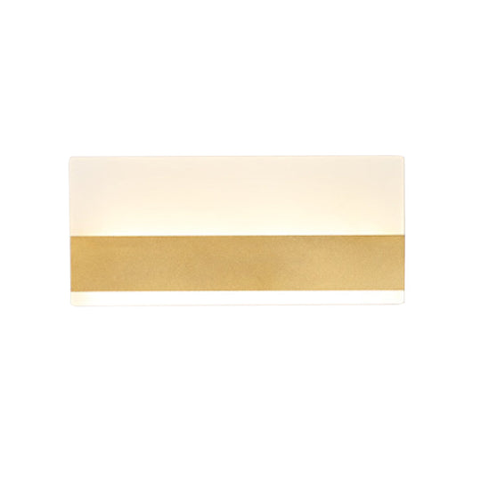 Golden Led Wall Sconce: Simplicity Cuboid Design Acrylic White/Warm Light
