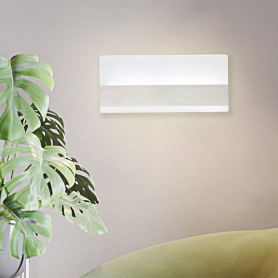 Golden Led Wall Sconce: Simplicity Cuboid Design Acrylic White/Warm Light Gold / White