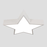 Minimalist Metallic Star Led Flush Ceiling Light For Nursery With Acrylic Shade White / Warm