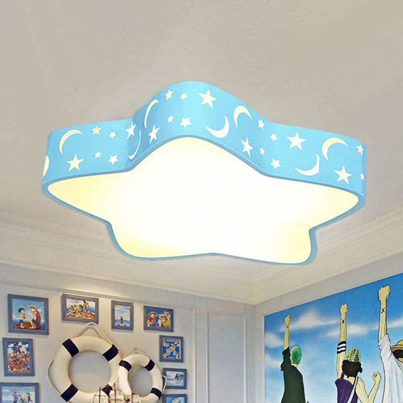 Cartoon Star Led Flush Mount Nursery Ceiling Light