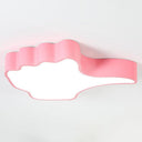 Kids Led Flush Mount Ceiling Light - Fun Thumb - Up Shade Design For Nursery Pink / Warm