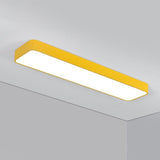 Led Nursery Lighting: Kid-Friendly Rectangular Flush Mount Yellow