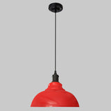 Antique Metal Pendant Light - 1-Light Hanging Fixture For Dining Room Red / 12’