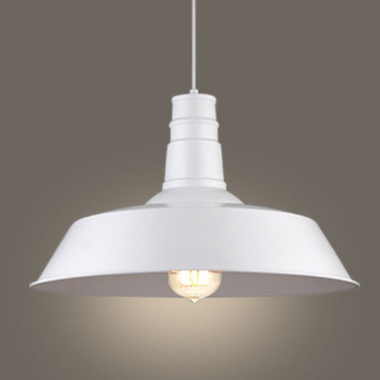 Simplicity 1-Bulb Metallic Hanging Pendant Light For Restaurants With Pot Cover Design White / 10