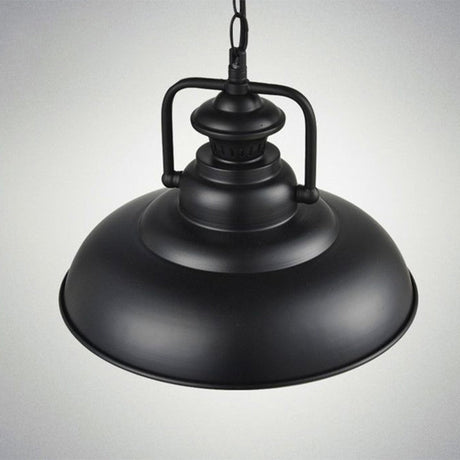 Industrial Ceiling Pendant Light For Dining Room - Single Metal Hanging With Handle