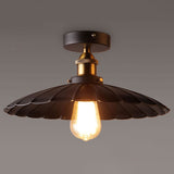 Sleek Black Single Dining Room Ceiling Light - Umbrella Semi Flush Mount